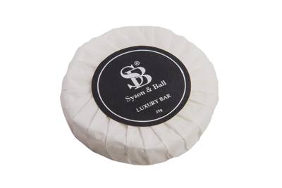 Syson & Ball 25g Round Pure White Flora Vanille Soap Pleat Wrapped