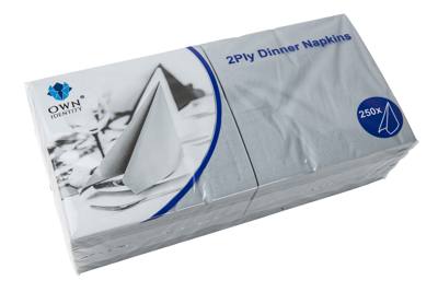 40CM X 40CM 2PLY 4 FOLD GRAY NAPKINS