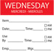 50 x 50mm - WEDNESDAY Day Label