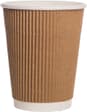 12oz 3ply Kraft Ripple Coffee Cups