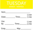 50 x 50mm - TUESDAY Day Label