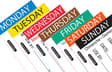 50 x 75mm - 7DAYS Day Labels