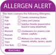 Allergen Alert Label - 50 x 50mm