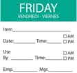 50 x 50mm - FRIDAY Day Label