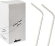 8.25INCH 6MM SOLID WHITE BENDY PAPER STRAWS