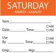 50 x 50mm - SATURDAY Day Label