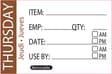 50 x 75mm - THURSDAY Day Label