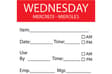 50 x 50mm - WEDNESDAY Day Label