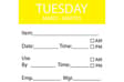 50 x 50mm - TUESDAY Day Label