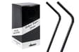 8.25INCH 6MM SOLID BLACK BENDY PAPER STRAWS