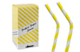 8.25INCH 6MM YELLOW AND WHITE BENDY PAPER STRAWS