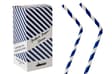 8.25INCH 6MM DARK BLUE AND WHITE BENDY PAPER STRAWS