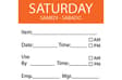 50 x 50mm - SATURDAY Day Label