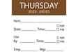 50 x 50mm - THURSDAY Day Label