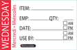 50 x 75mm - WEDNESDAY Day Label