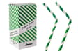 8.25INCH 6MM DARK GREEN AND WHITE BENDY PAPER STRAWS
