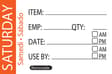 50 x 75mm - SATURDAY Day Label