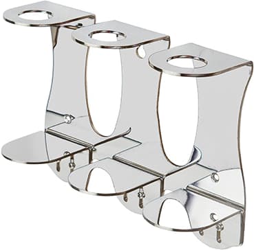 Syson & Ball Luxury Triple Bottle Polished Stainless Steel Wall Mounted Bracket