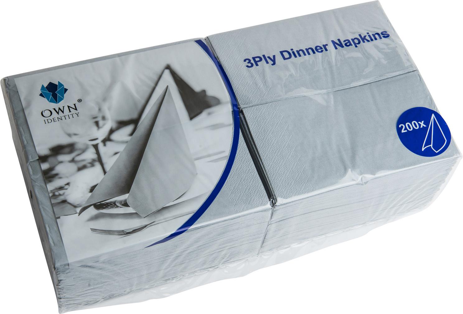 40CM X 40CM 3PLY 8 FOLD GRAY NAPKINS