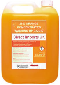 5 Litre 28% Orange Concentrated Washing Up Liquid