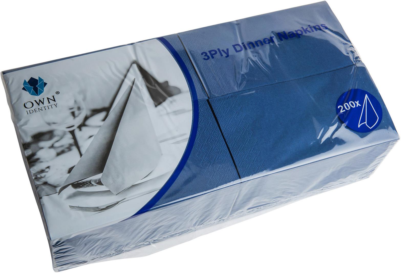 40CM X 40CM 3PLY 8 FOLD DARK BLUE NAPKINS