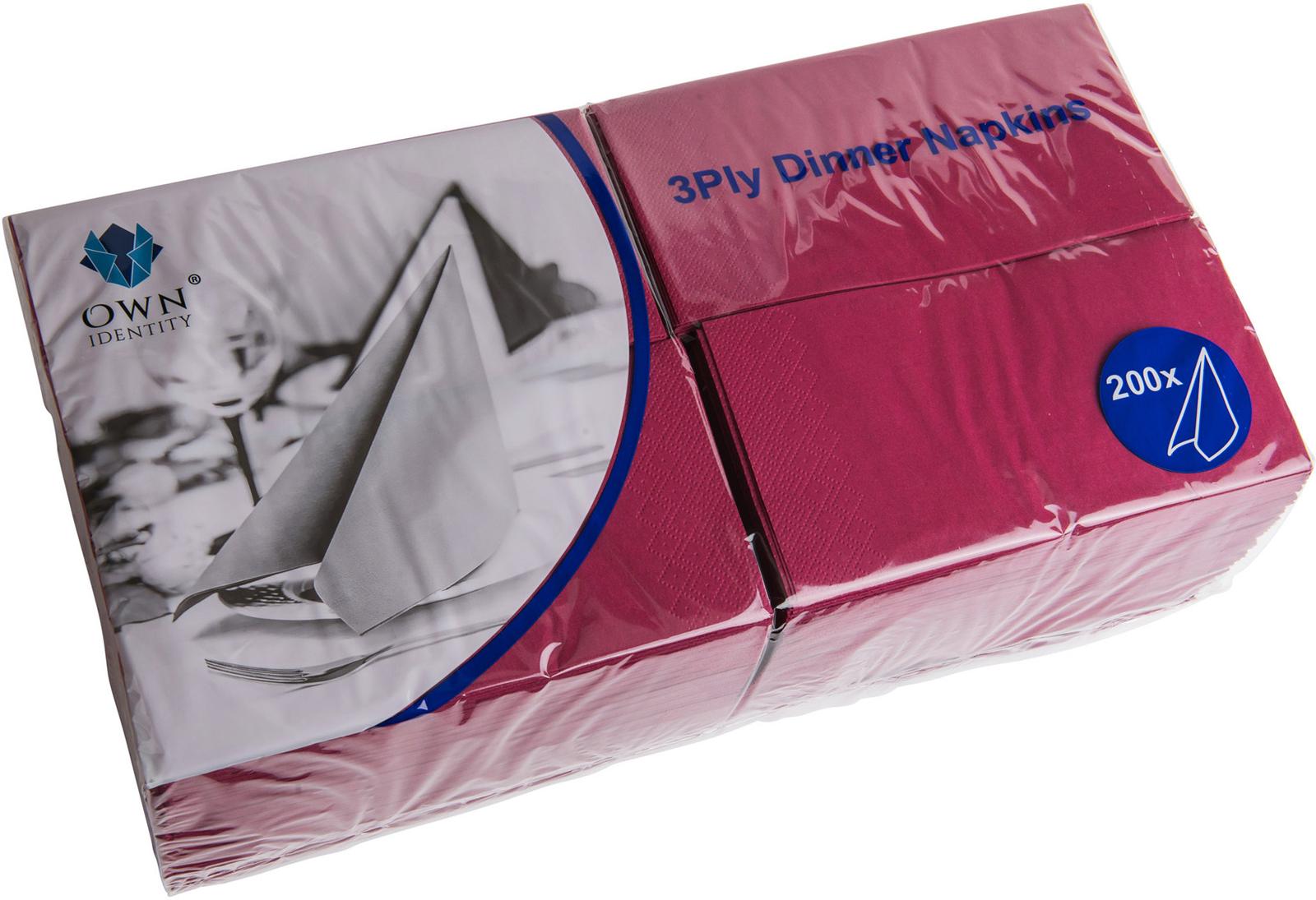 40CM X 40CM 3PLY 8 FOLD BURGANDY NAPKINS