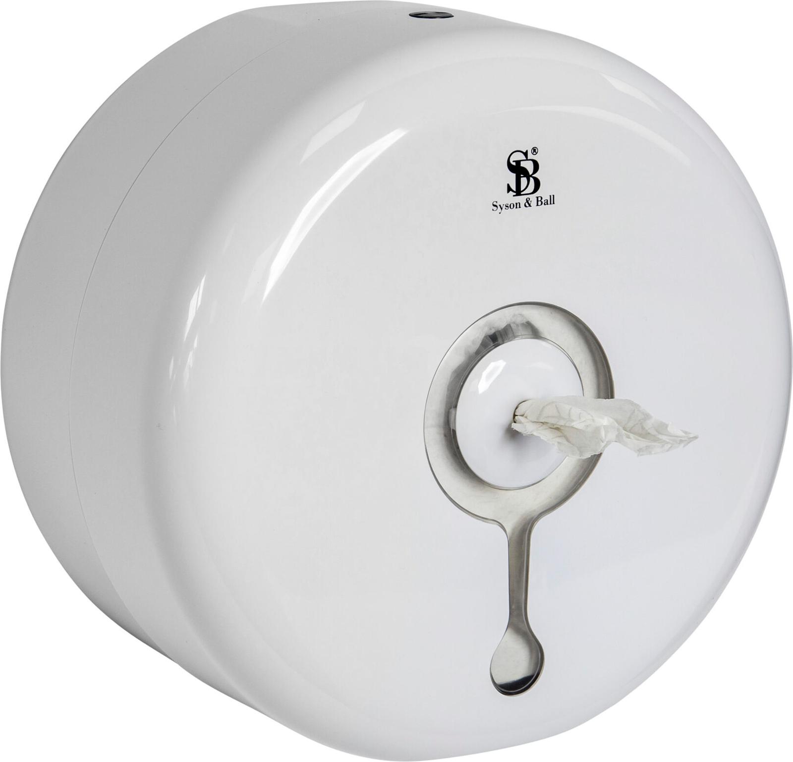 White Plastic Centre Pull Toilet Roll Dispenser