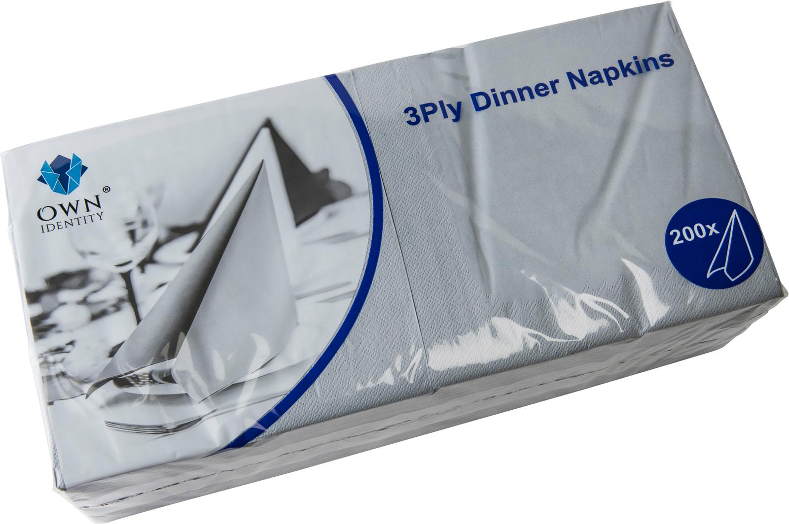 40CM X 40CM 3PLY 4 FOLD GRAY NAPKINS