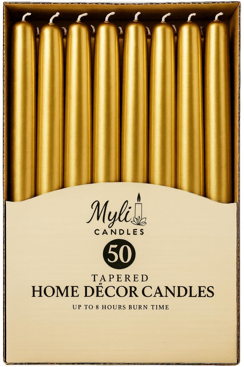10 Inch Gold Taped Candles 2x50s