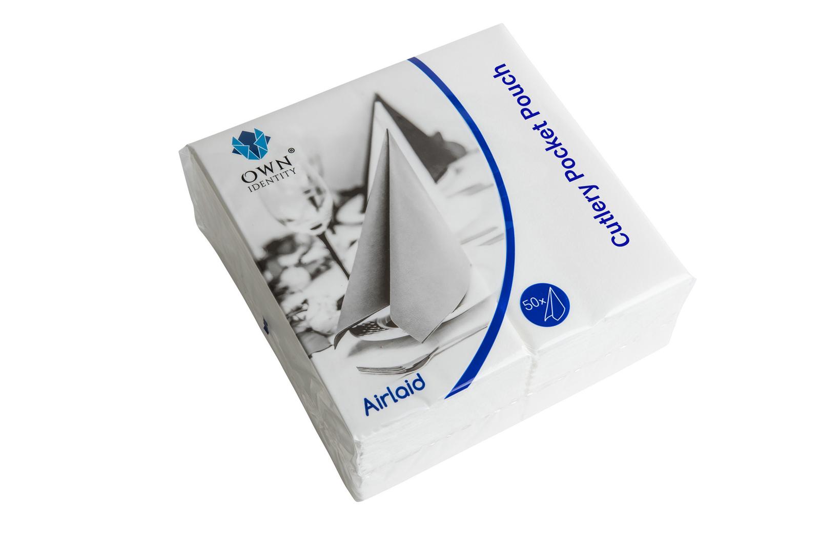 40cm White 8 fold Airlaid Pocket Napkins