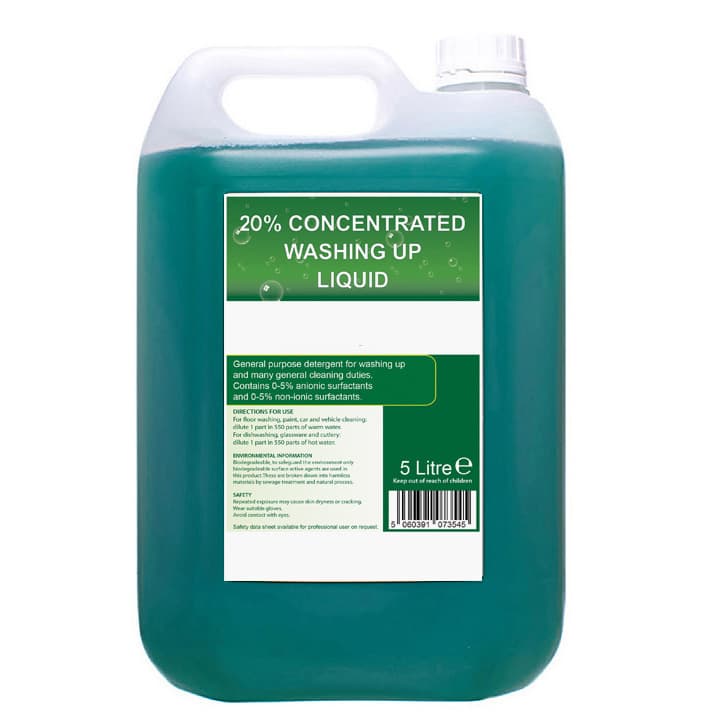 5 Litre 20% Concentrated Washing Up Liquid
