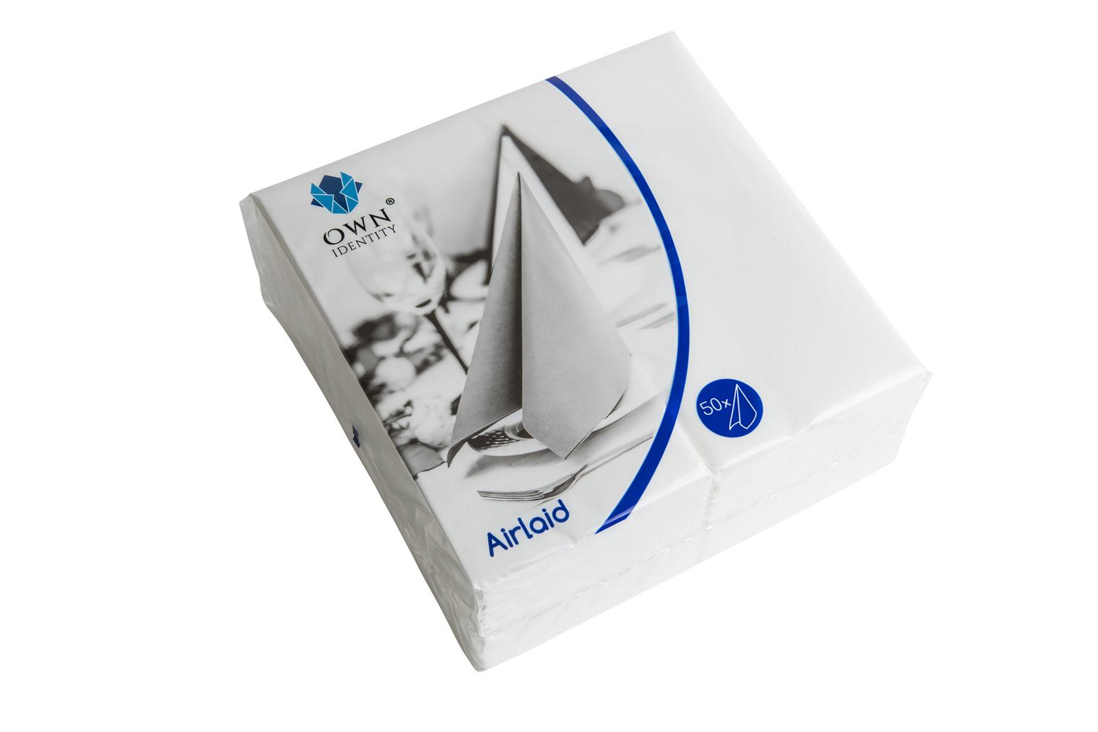 40cm White 4 fold Airlaid Napkins