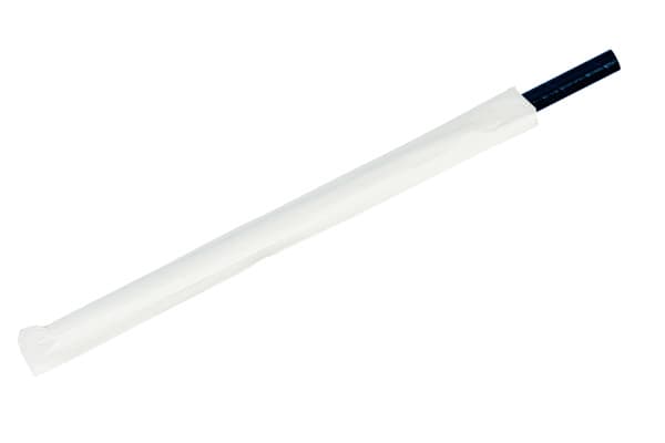 5.5Inch Paper Wrapped Solid Black Paper Sip Straw