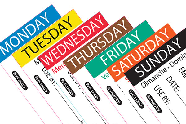 50 x 75mm - 7DAYS Day Labels