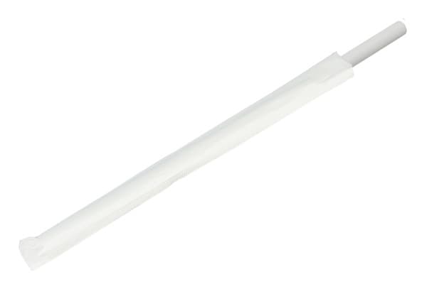 9 Inch Paper Wrapped Solid White Paper Smoothie Straws