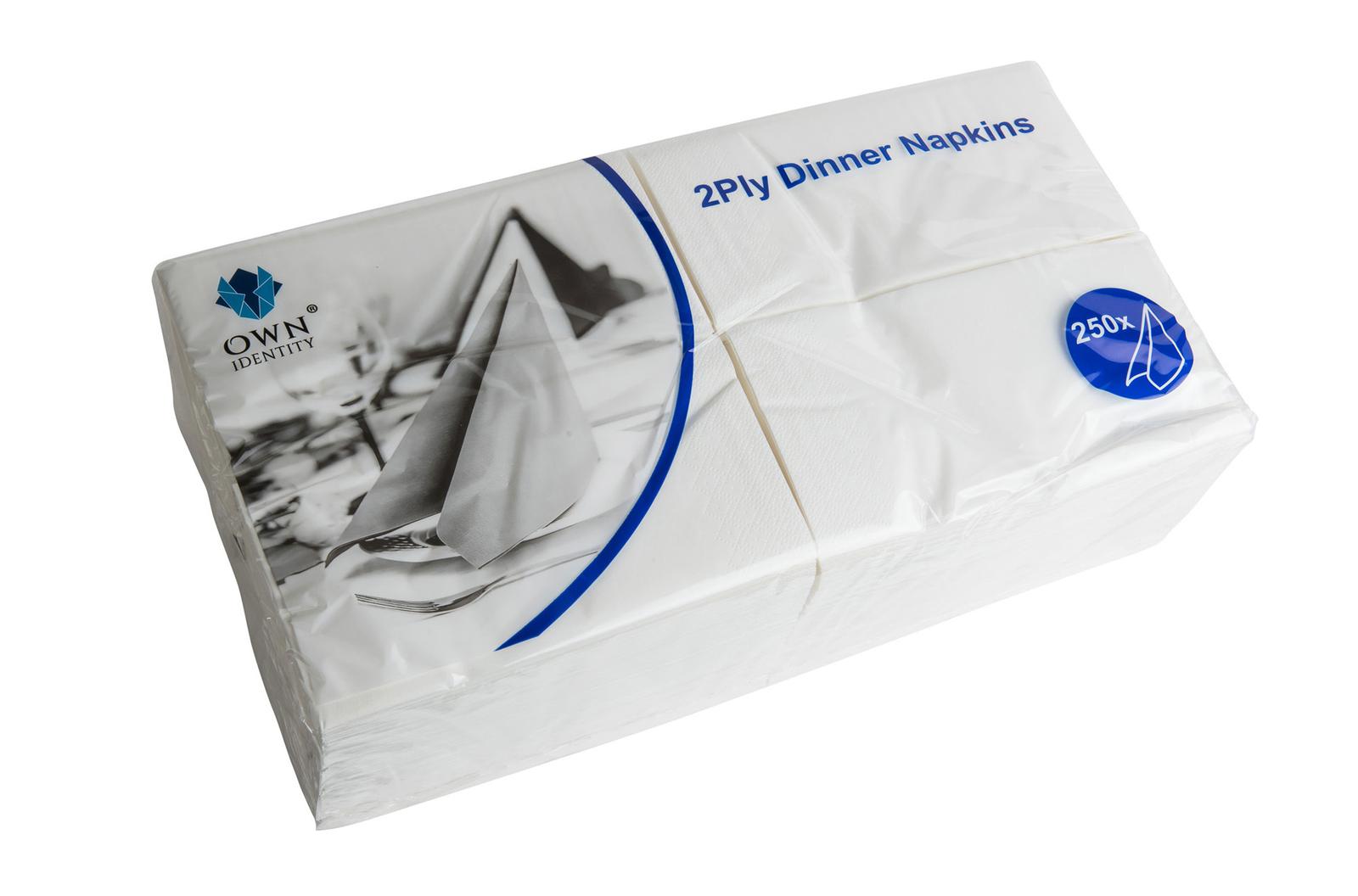 40CM X 40CM 2PLY 8 FOLD WHITE NAPKINS