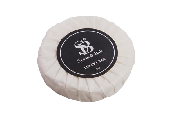 Syson & Ball 25g Round Pure White Flora Vanille Soap Pleat Wrapped