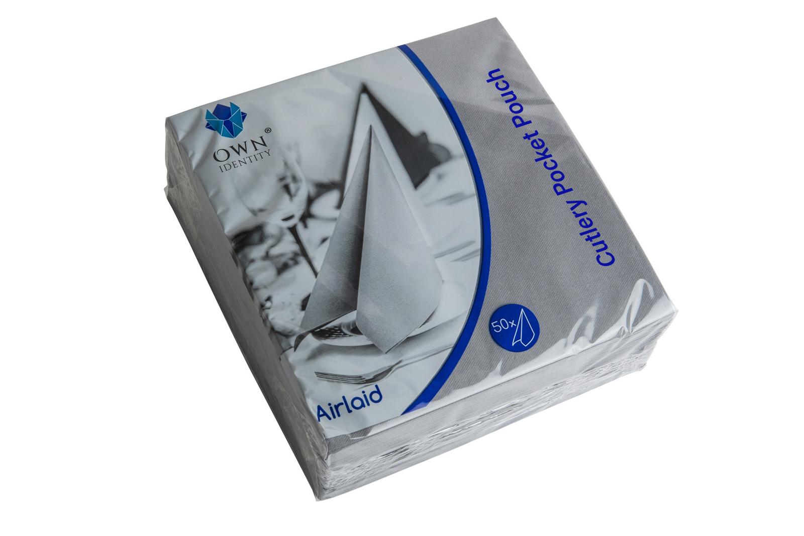 40cm Gray 8 fold Airlaid Pocket Napkins