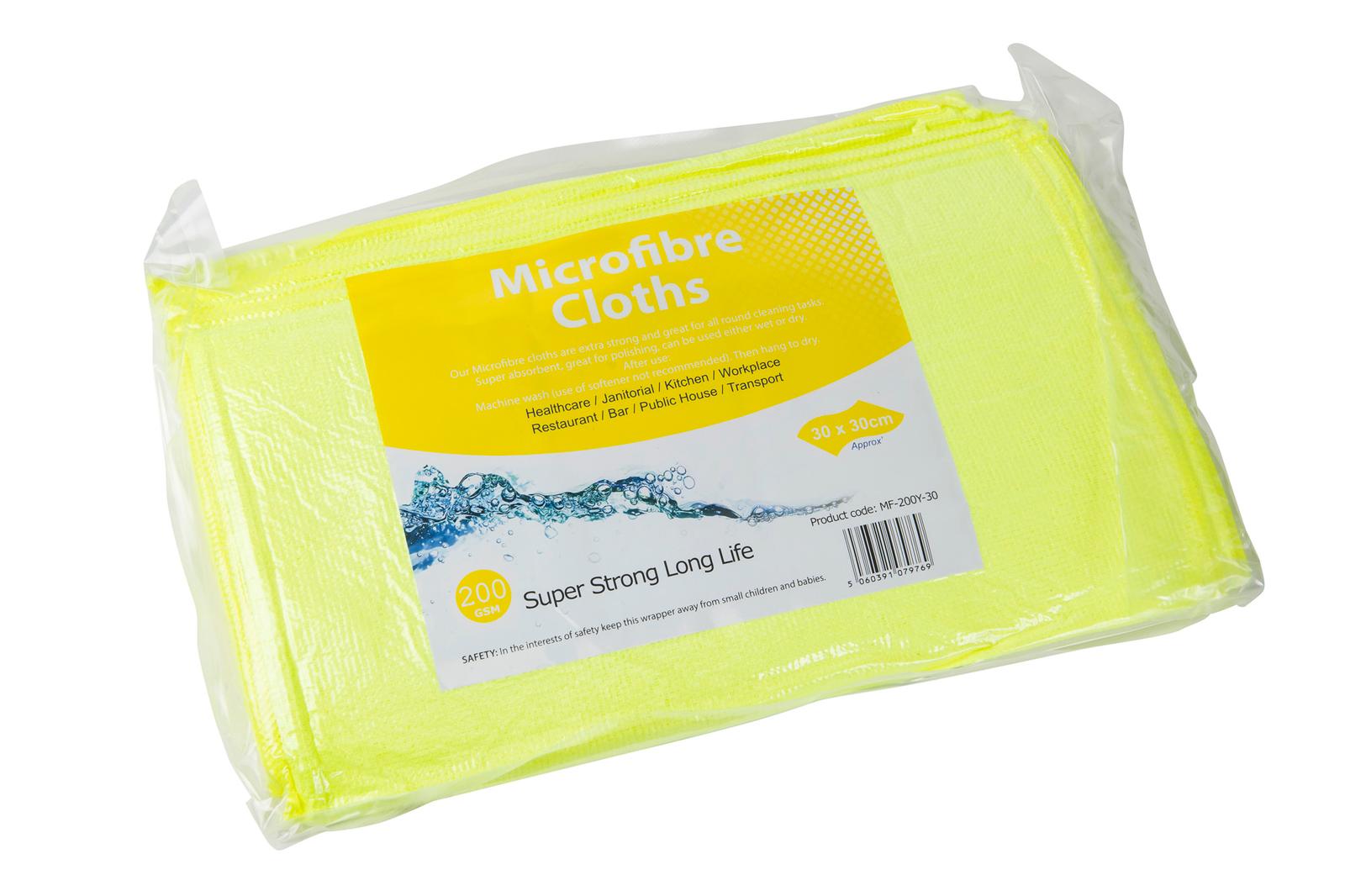 30cm x 30cm 200gsm Yellow Micro Fiber Cloths