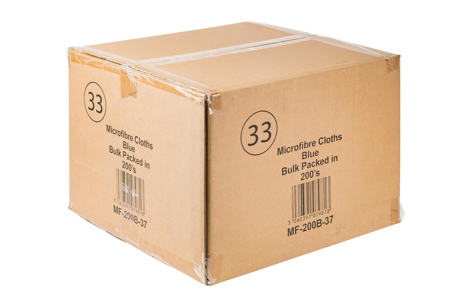 37cm x 37cm 200gsm Blue Micro Fiber Cloths Bulk Contract Pack