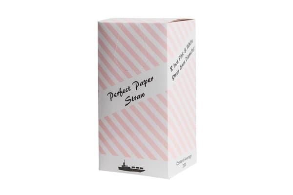 8INCH - PINK & WHITE STRIPPED