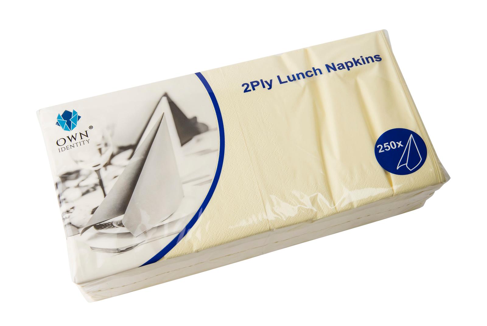 33CM X 33CM 2PLY 4 FOLD DEVON CREAM NAPKINS