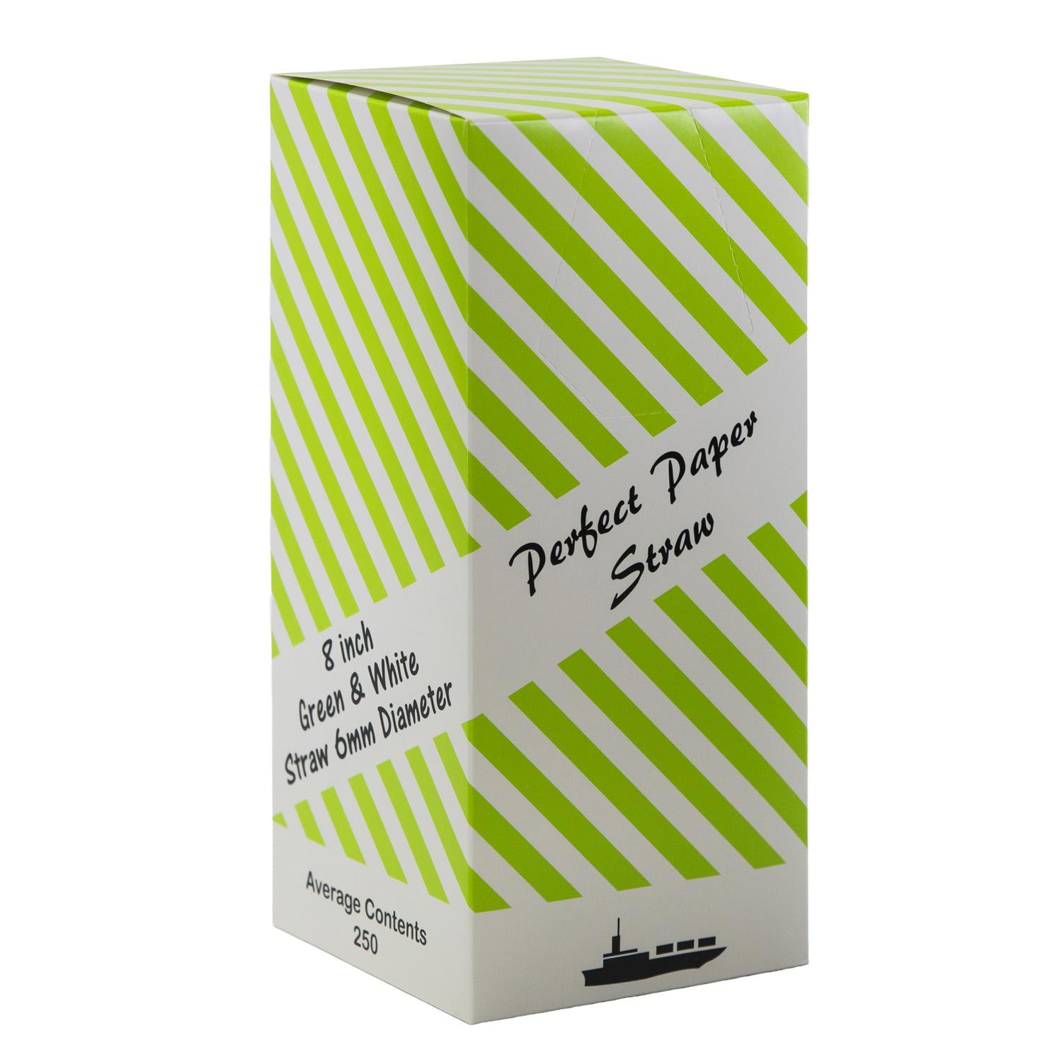 9INCH - Green & White Paper Straws