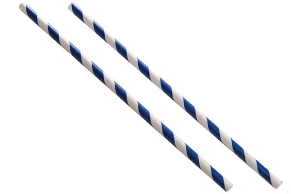8INCH - Dark Blue & White Paper Straw BOXED