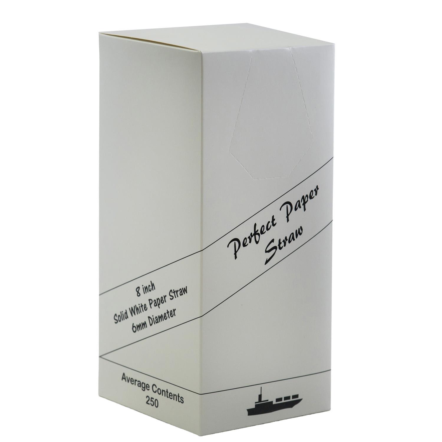 8INCH - All White Paper Straw