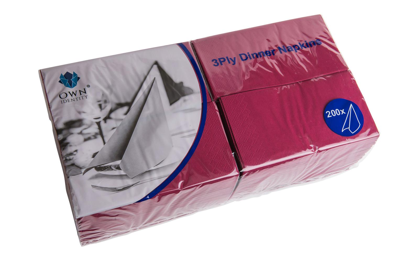 40CM X 40CM 3PLY 8 FOLD BURGANDY NAPKINS