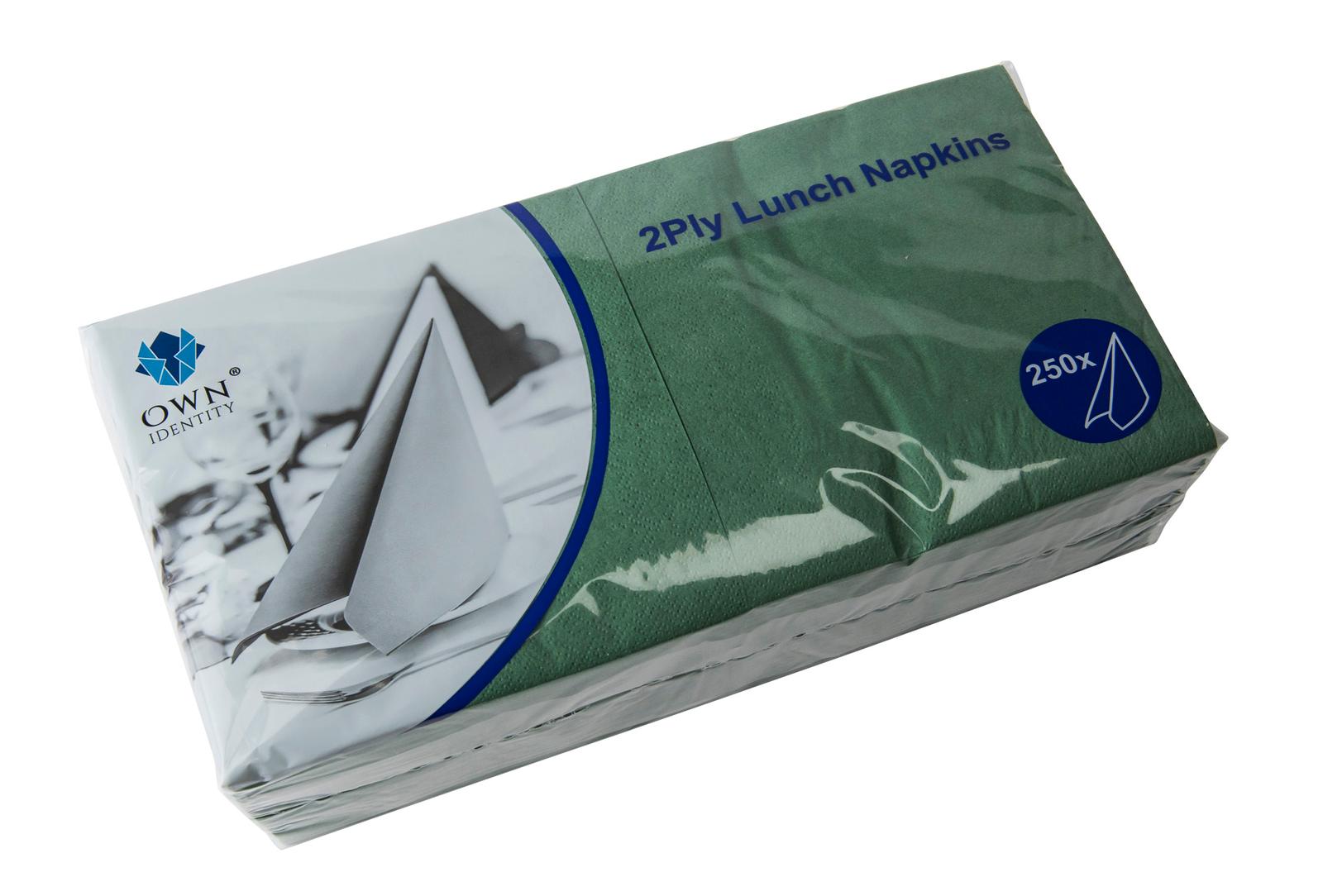 33CM X 33CM 2PLY 4 FOLD DARK GREEN NAPKINS