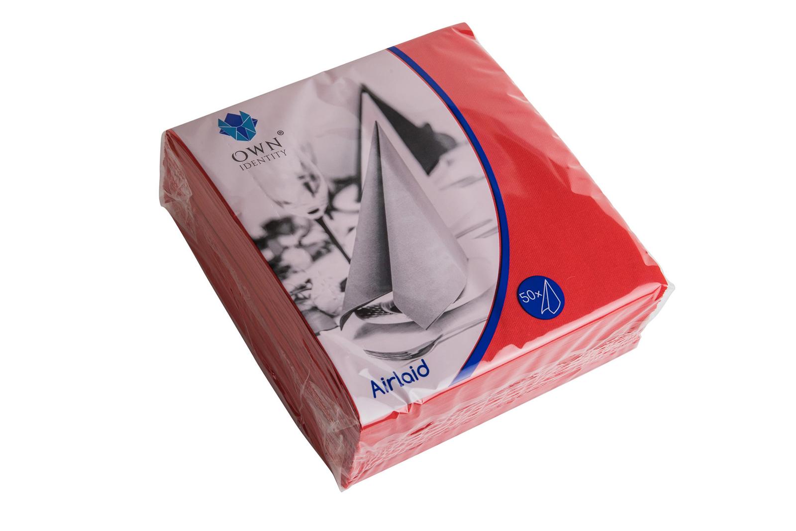 40cm Red 4 fold Airlaid Napkins