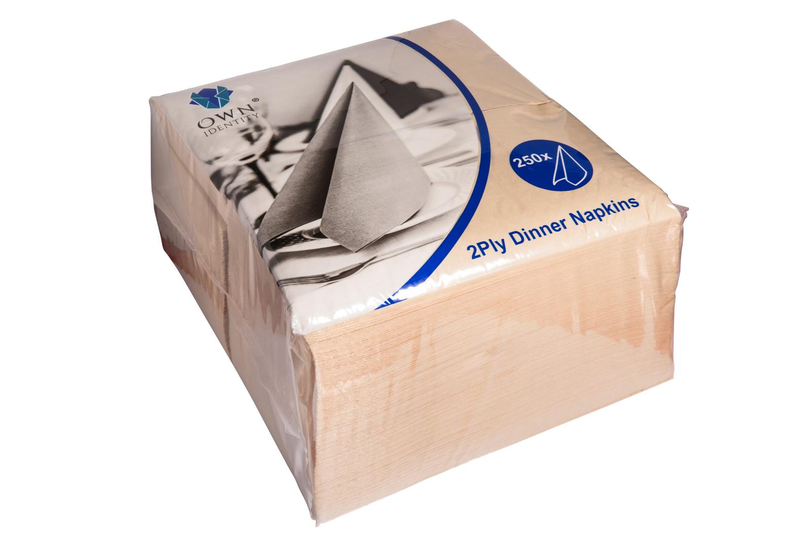 40CM X 40CM 2PLY 8 FOLD NATURAL NAPKINS