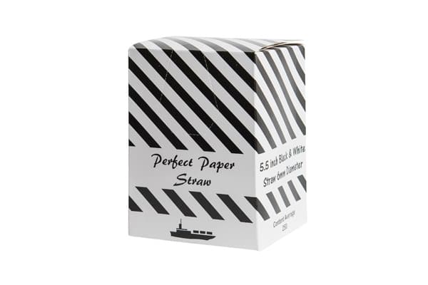 140MM - Black & White Paper Straw